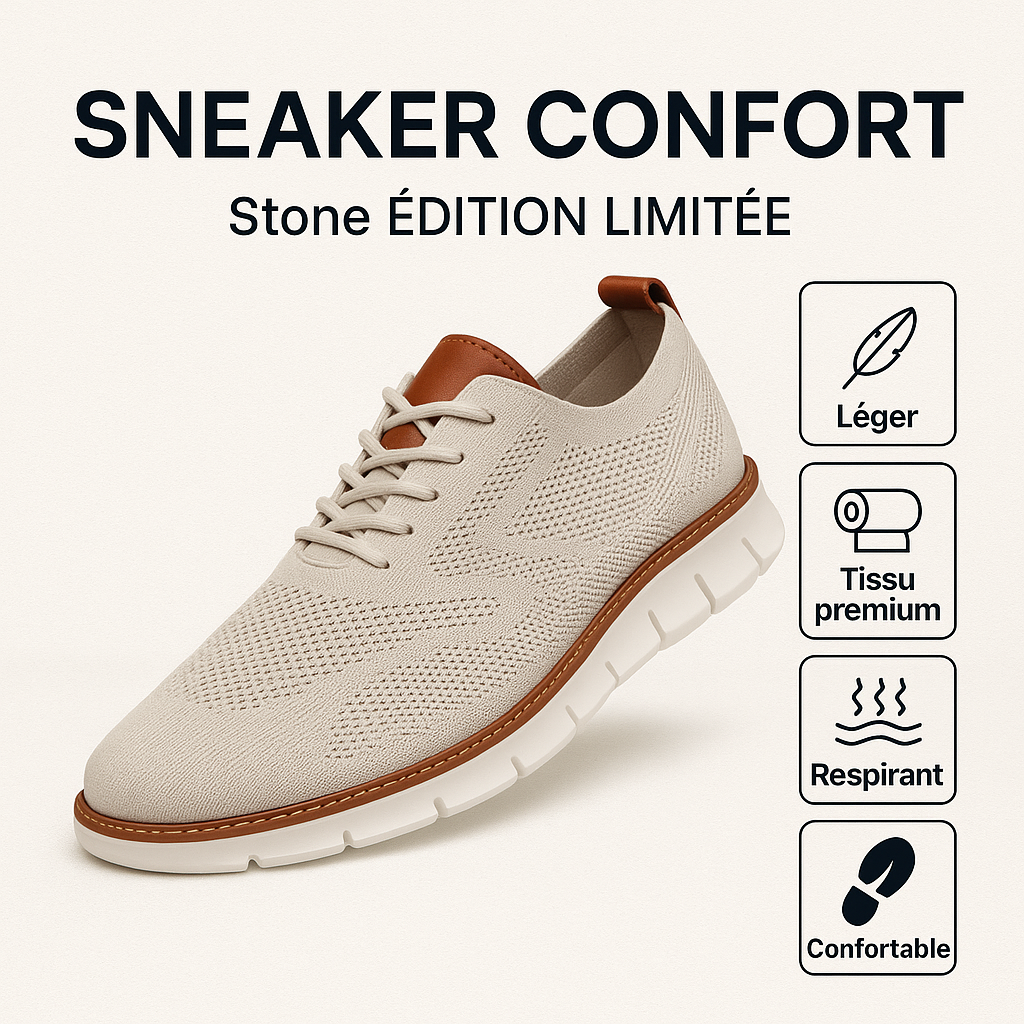 PasUrbain – Baskets Homme en Maille Confortable – Beige – Édition limitée