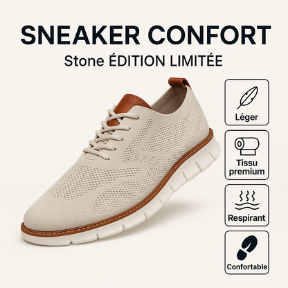 PasUrbain – Baskets Homme en Maille Confortable – Beige – Édition limitée