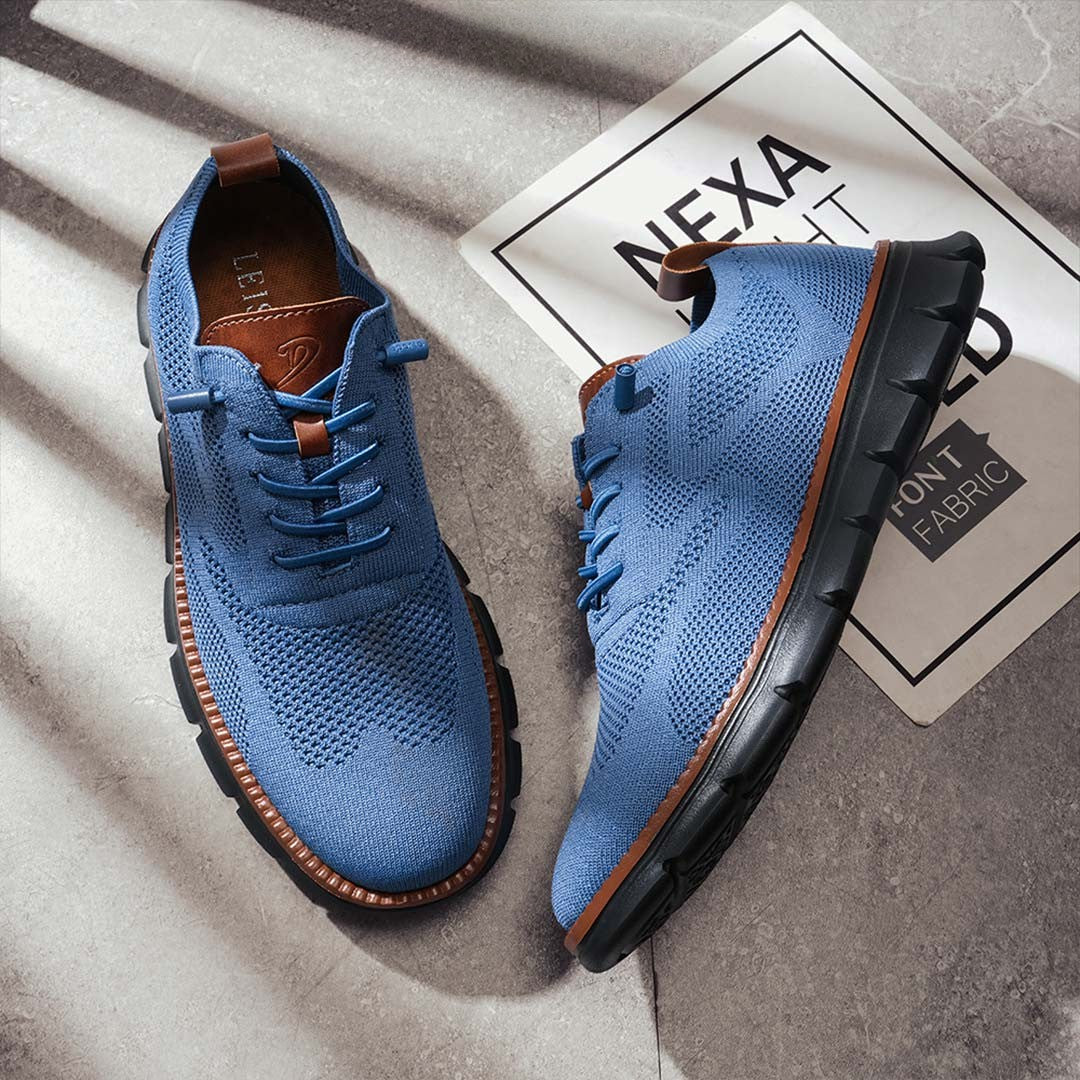 PasUrbain – Baskets Homme en Maille Confortable – Bleu Blackout – Édition limitée