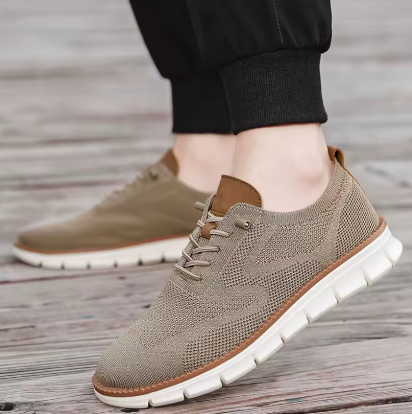 PasUrbain – Baskets Homme en Maille Confortable – Beige – Édition limitée