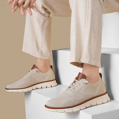 PasUrbain – Baskets Homme en Maille Confortable – Beige – Édition limitée