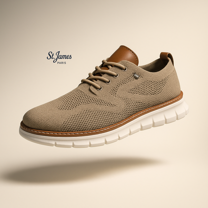 PasUrbain – Baskets Homme en Maille Confortable – Beige – Édition limitée