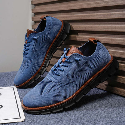 PasUrbain – Baskets Homme en Maille Confortable – Bleu Blackout – Édition limitée