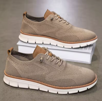 PasUrbain – Baskets Homme en Maille Confortable – Beige – Édition limitée