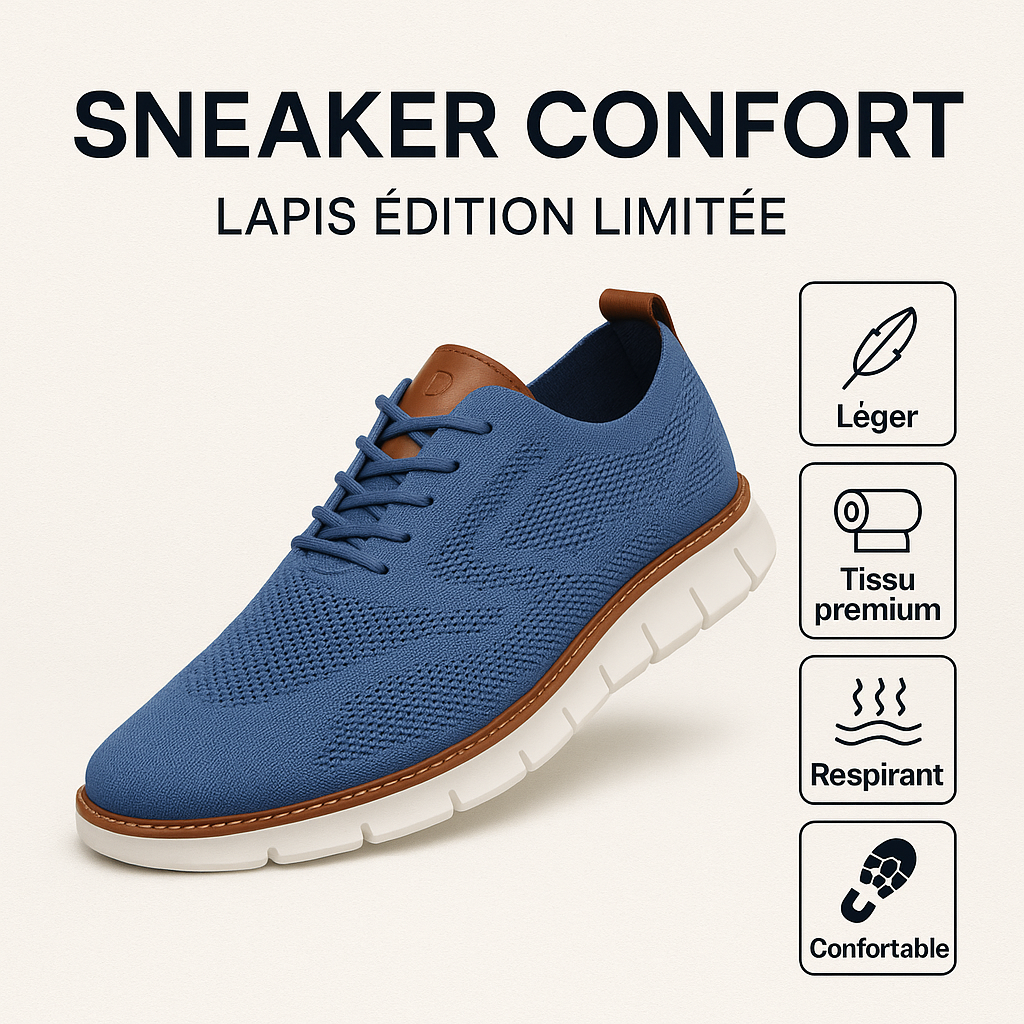 PasUrbain – Baskets Homme en Maille Confortable – Bleu – Édition limitée