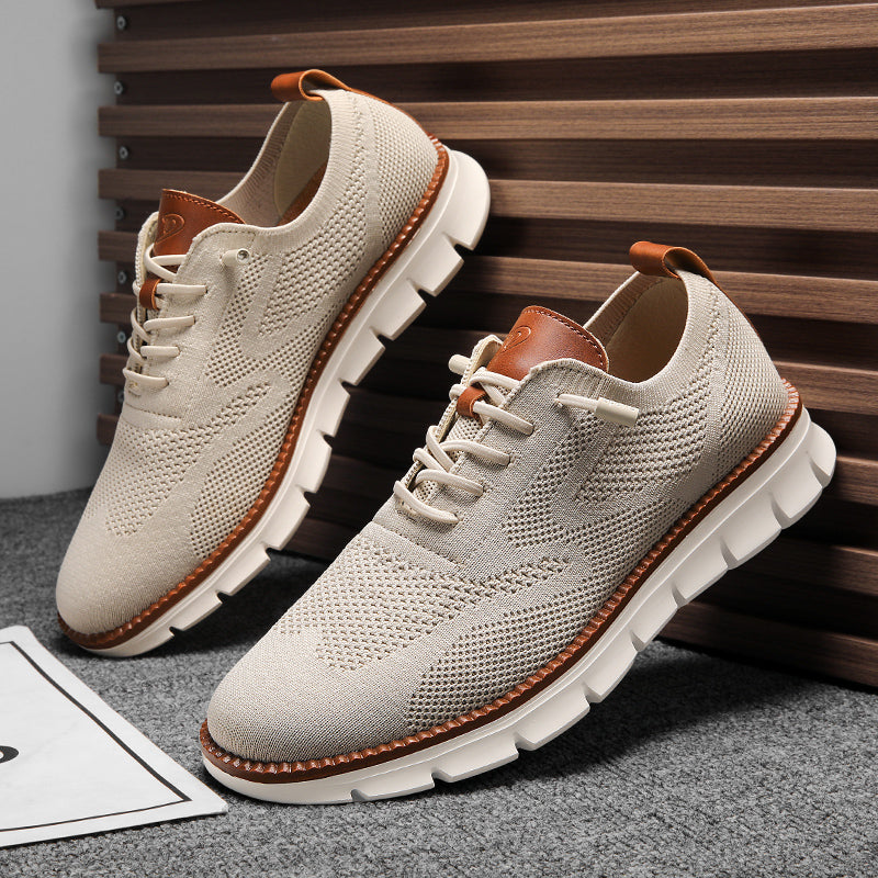PasUrbain – Baskets Homme en Maille Confortable – Beige – Édition limitée