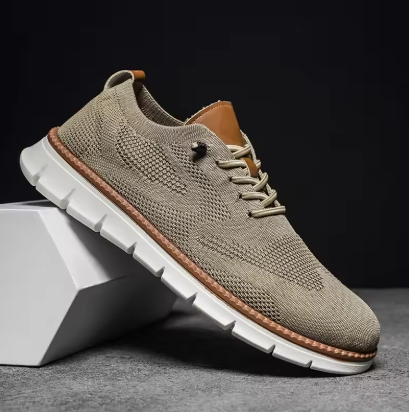 PasUrbain – Baskets Homme en Maille Confortable – Beige – Édition limitée
